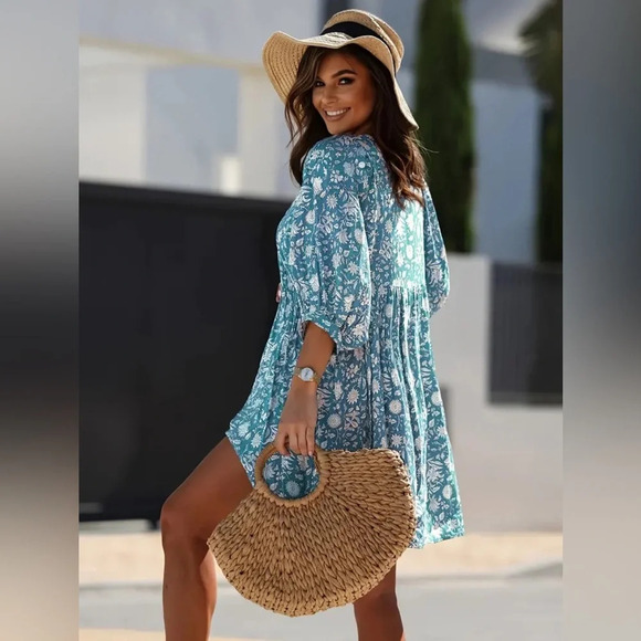 NIP- Plus Size Boho Floral Dress - Picture 5 of 5